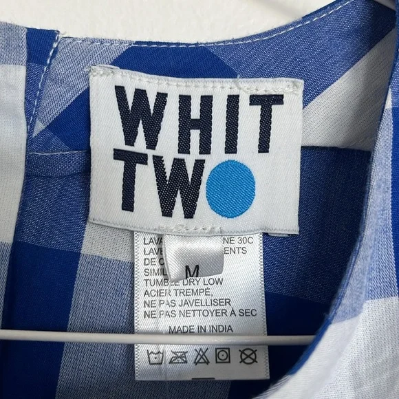 NWT Anthropologie Whit Two Gingham Ruffle Blouse - Picture 2 of 5